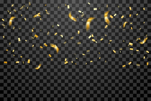 Confettis Minuscules Tombant Sur Fond Noir Fête Bonne Année Vecteur — Image vectorielle