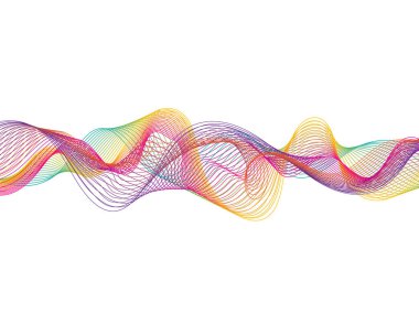 Renkli Dalga Çizgileri Soyut Arkaplan. Duvar kağıdı. Vektör İllüstrasyonu