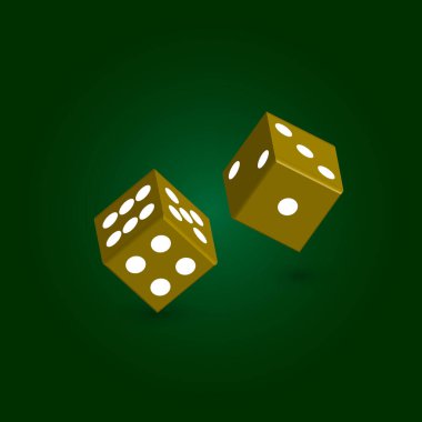 Dices Arkaplanı Ayarla. Pankart. Duvar kağıdı. Üç boyutlu. Vektör İllüstrasyonu