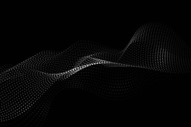 Fütürist Dalga Çizgileri Deseni Soyut Arkaplan. Teknoloji. Vektör İllüstrasyonu