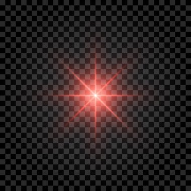 Kırmızı Güneş Işığı Parıltısı İzole Arkaplan Efekti. Vektör İllüstrasyonu