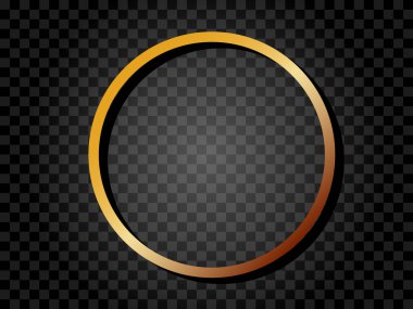 Altın Çerçeve Şeffaf Arkaplanda İzole Edildi. Vektör
