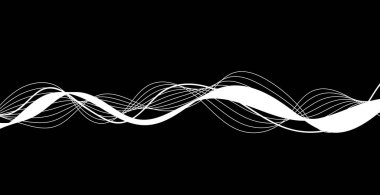 Beyaz Dalga Çizgileriyle Soyut Modern Çerçeve Arkaplanı. Teknoloji Arkaplanı. Vektör