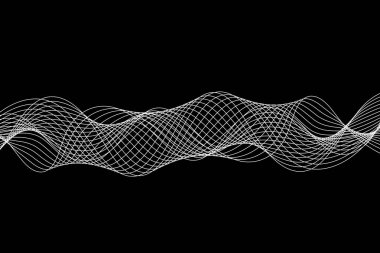 Beyaz Dalga Çizgileriyle Soyut Modern Çerçeve Arkaplanı. Teknoloji Arkaplanı. Vektör