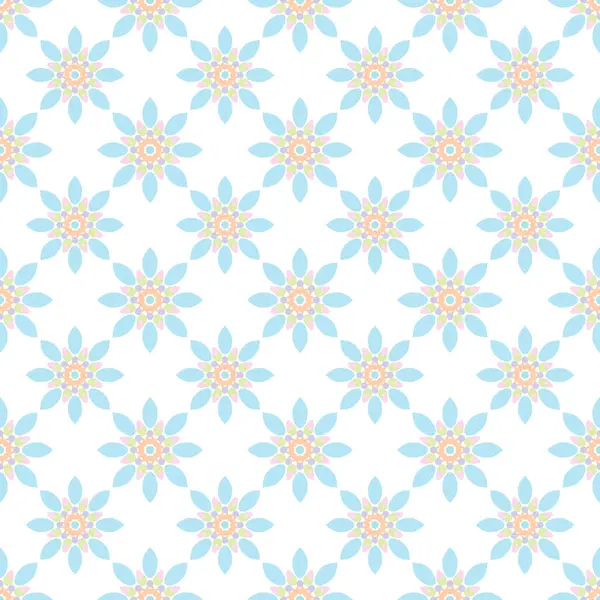 Seamless Colorful Cute Flower Pattern Background. Vector