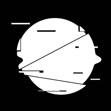 Soyut arıza biçimlendirilmiş beyaz daire şekli