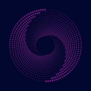 Soyut mor küçük üçgenler yuvarlak formda.