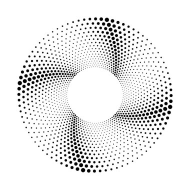 Girdap biçiminde siyah yarım ton noktalar