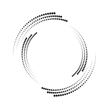  Siyah vektör eğri noktalı hız çizgileri daire biçiminde