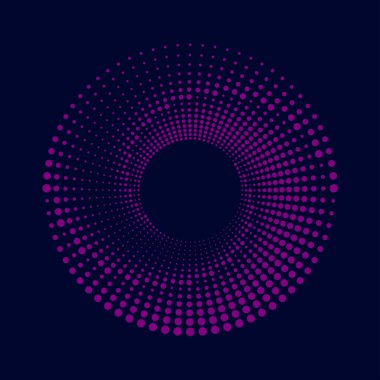 Yarı ton noktalı mor şekil daire şeklinde.