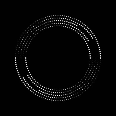 Beyaz kıvrımlı noktalı çizgiler daire şeklinde