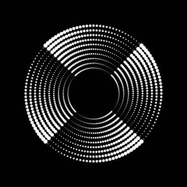 Halka şeklinde beyaz yarım tonlu noktalı çizgiler