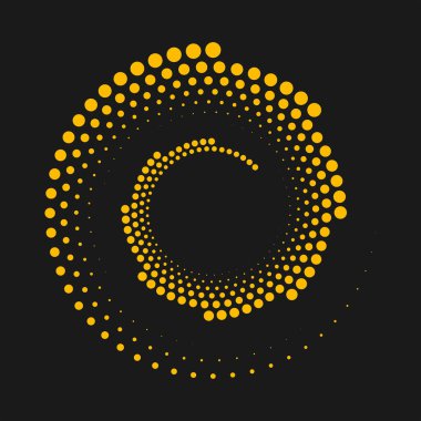 Soyut spiral formda sarı yarım tonlu noktalar