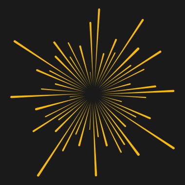 Sarı yarıçap çizgileri vektör çizimi