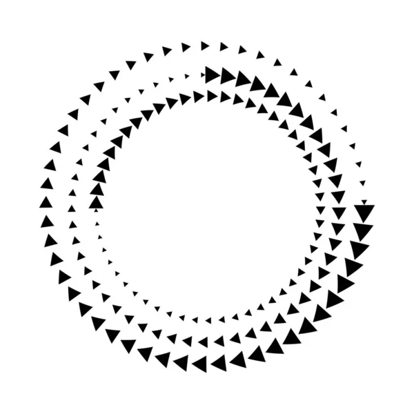 Triângulos Negros Abstratos Forma Círculo — Vetor de Stock
