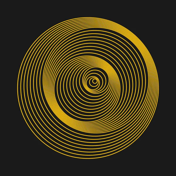 Abstraktní Žluté Soustředné Kruhy — Stockový vektor