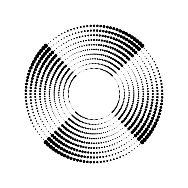 Чорні Півтонові Пунктирні Лінії Кільцевій Формі — стоковий вектор