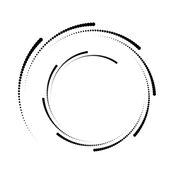 Schwarze Rotierende Halbtonpunkte Spiralform — Stockvektor