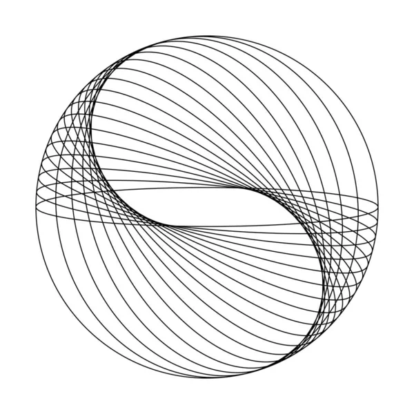 Svarta Rundade Linjer Cirkel — Stock vektor