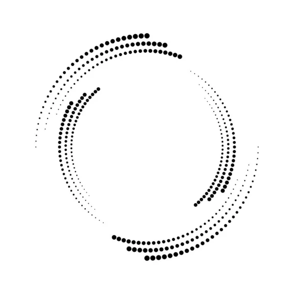 Чорний Вектор Фігурними Точковими Лініями Швидкості Формі Кола — стоковий вектор