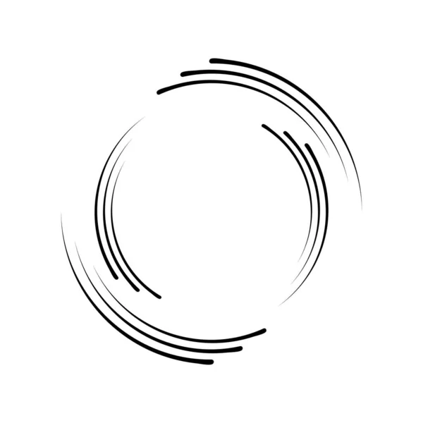 Black Vector Curvy Speed Lines Circle Form — Stock Vector