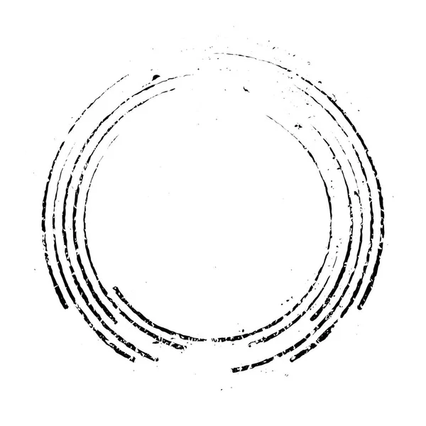Кривая Чёрная Линия Гранжа Круглой Форме — стоковый вектор
