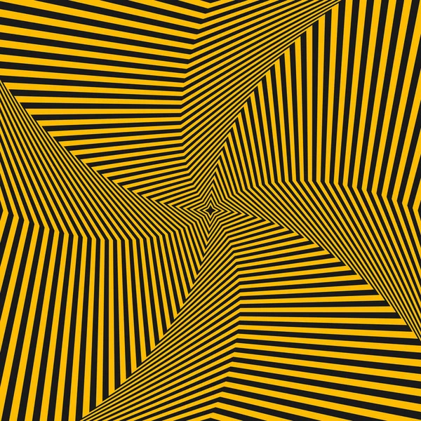 Líneas Amarillas Radiales Forma Espiral — Vector de stock