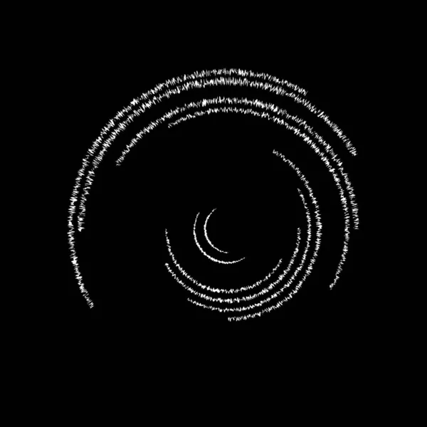 Weiße Glitch Verzerrte Streifen Spiralform — Stockvektor