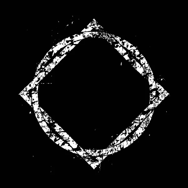 Witte Grunge Cirkel Vierkante Abstracte Vorm — Stockvector