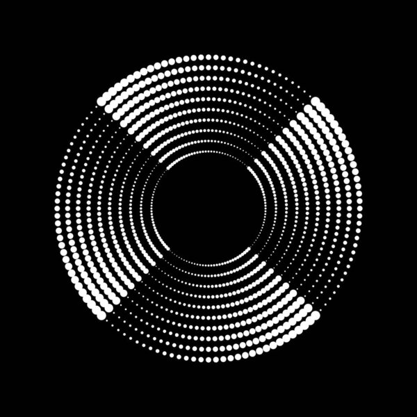 White halftone dotted lines in ring form