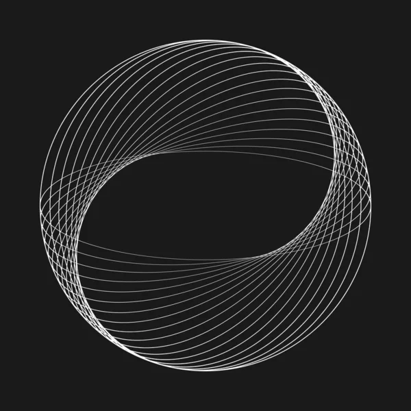 Weiße Gerundete Linien Kreisform — Stockvektor