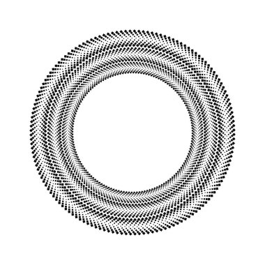 radyal kıvrımlı çizgiler ve noktalar siyah ve beyaz