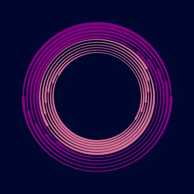 Pembe ve menekşe vektör çizgileri daire şeklinde