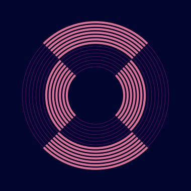 Pembe ve menekşe vektör çizgileri daire şeklinde