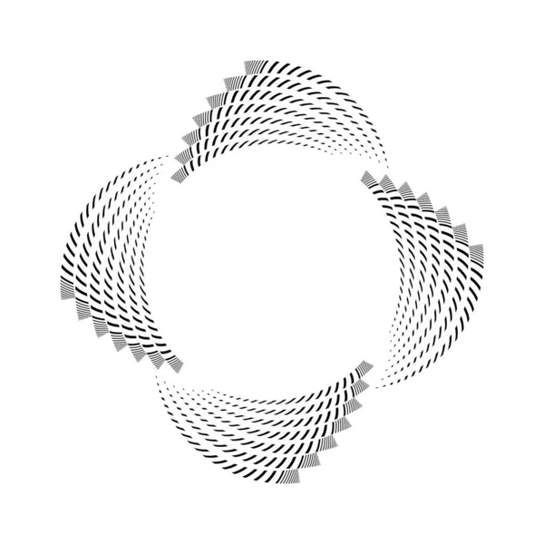 Радиальные Кривые Полосы Точки Черно Белые — стоковый вектор