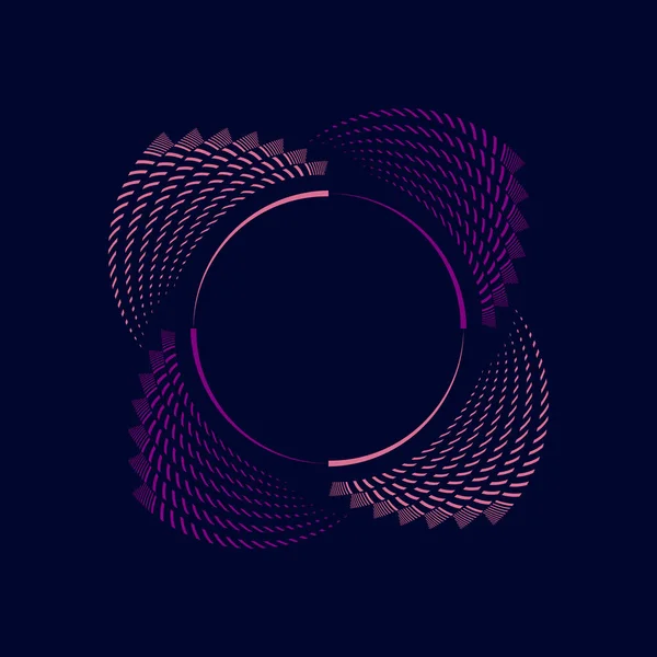 Lignes Vitesse Vectorielles Roses Violettes Forme Cercle — Image vectorielle