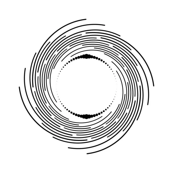 Радиальные Кривые Полосы Точки Черно Белые — стоковый вектор