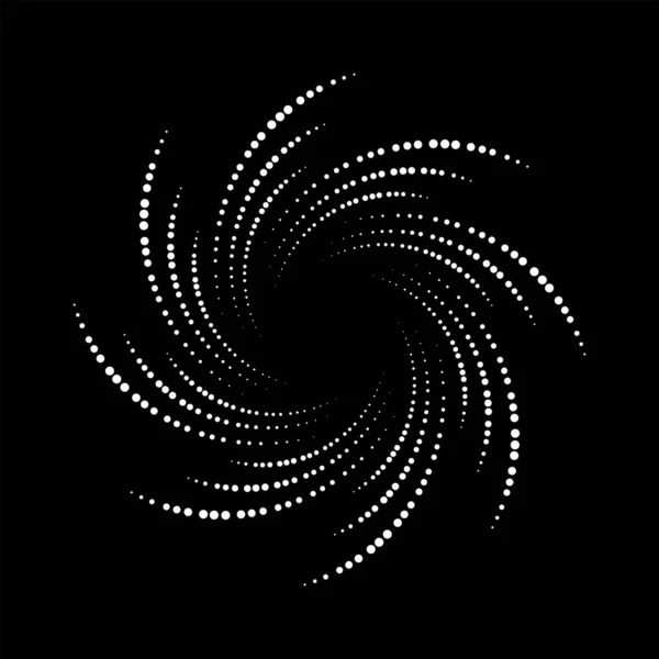 放射状の曲線と黒と白の点 — ストックベクタ