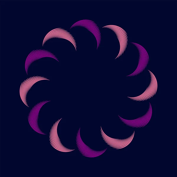 Rosa Und Violette Vektorgeschwindigkeitslinien Kreisform — Stockvektor