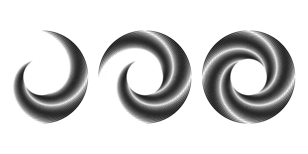Set Garis Kecepatan Putih Dalam Bentuk Spiral - Stok Vektor