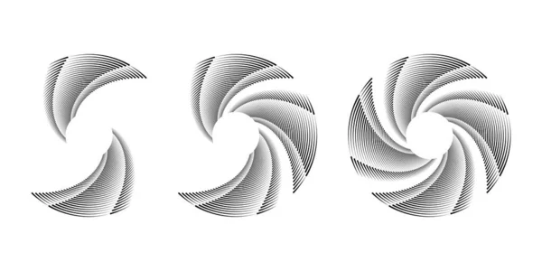 Set Garis Kecepatan Putih Dalam Bentuk Spiral - Stok Vektor