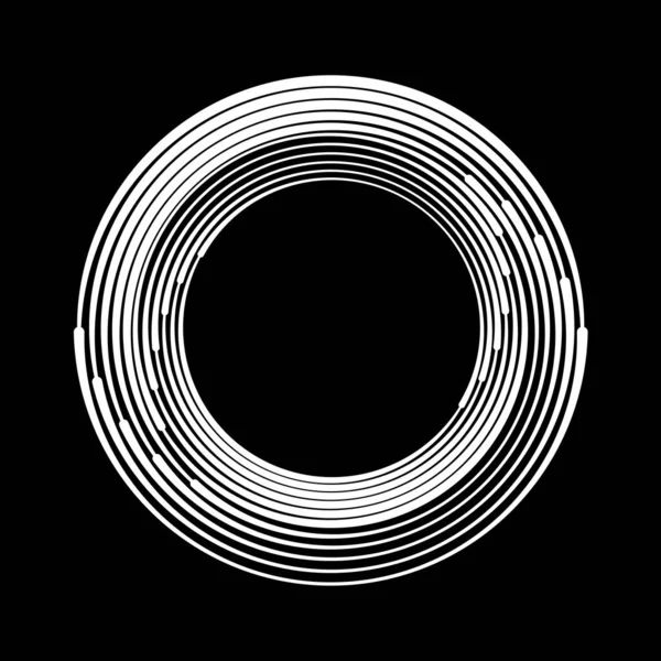 Радіальні Пишні Смуги Крапки Чорно Білі — стоковий вектор