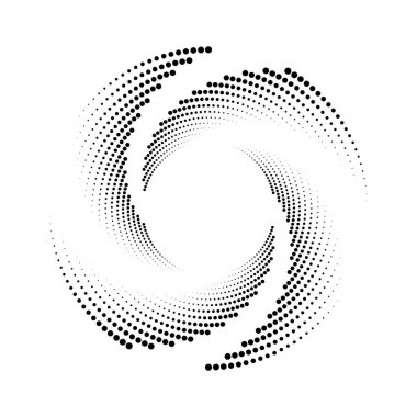 Daire şeklinde siyah noktalar, vektör illüstrasyonu