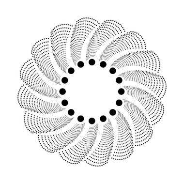 Daire şeklinde siyah noktalar, vektör illüstrasyonu