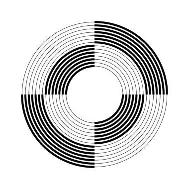 Siyah radyal konsantrasyon eğri çizgileri