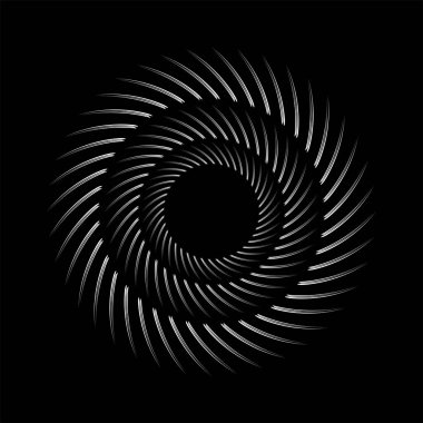 Sarmal formda siyah vektör hız çizgileri