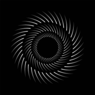 Black vector speed lines in spiral form clipart