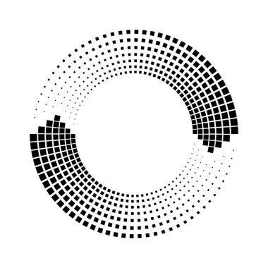 Siyah vektörler daire şeklinde kareler
