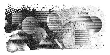 Glitch grungy biçimsiz şekil ile soyut arkaplan