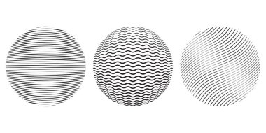 Siyah vektör küreleri kümesi, vektör çizimi